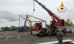 I Vigili del fuoco di Rovigo costruiscono l'ospedale da campo di Schiavonia