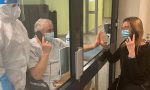 Covid Hospital Trecenta: visite per i pazienti con interfono attraverso una vetrata