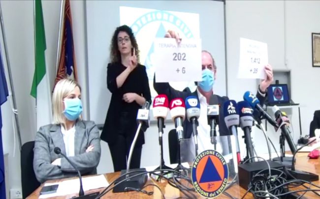 Zaia: “Bloccato un altro lotto di vaccini Astrazeneca, momento difficile” | +841 positivi Covid | Dati 15 marzo 2021