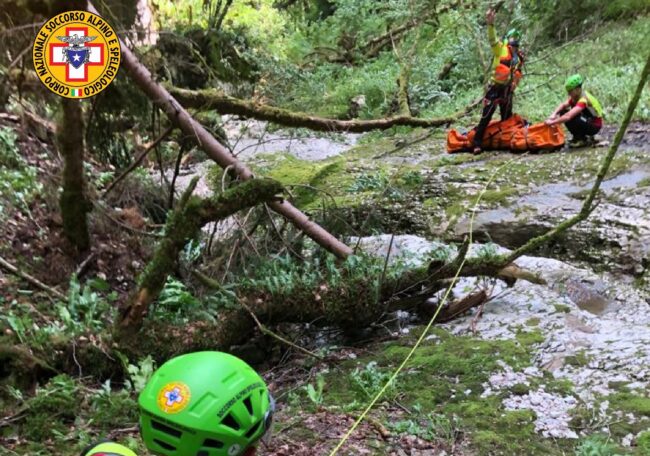 Escursionista ruzzola in una scarpata nel Bellunese finendo nel torrente