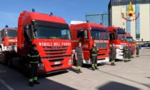 Vigili del Fuoco Veneto, partiti gli autoarticolati con a bordo i mezzi antincendio per l'Ucraina