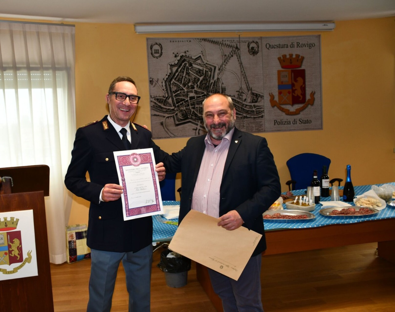 Il saluto della Questura di Rovigo all’Ispettore della Scientifica Fabio Ballestriero