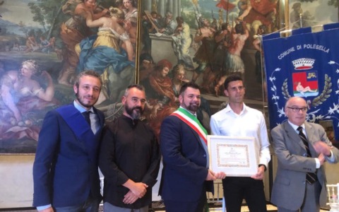 Thiago Motta a Polesella per ricevere la cittadinanza onoraria