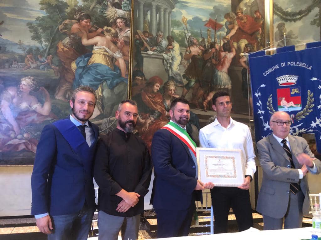 Thiago Motta a Polesella per ricevere la cittadinanza onoraria