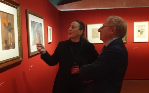 Il commissario Tomao in visita alla mostra di palazzo Roverella