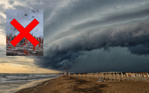 Tromba d’aria a Rosolina Mare? No, è successo a Marina di Grosseto. Qui c’è stata una “shelf cloud”