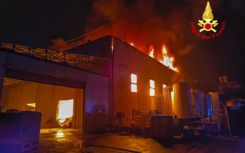 Incendio in un’azienda ittica di Ariano Polesine: distrutta dalle fiamme l’intera struttura