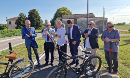 Nuova ciclabile e passerella ciclopedonale inaugurata sulla SR 482 a Giacciano con Baruchella