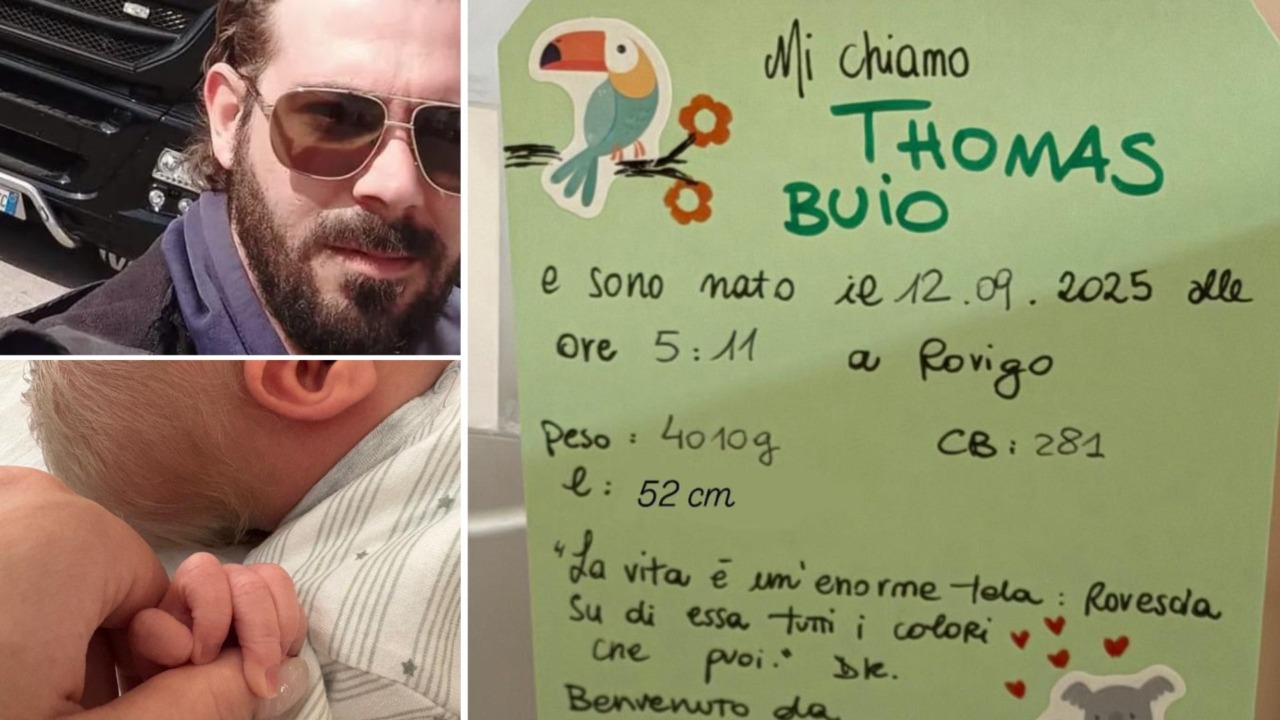 Il papà muore in un incidente sul lavoro, sei mesi dopo nasce il figlio Thomas Buio e porta il nome del padre