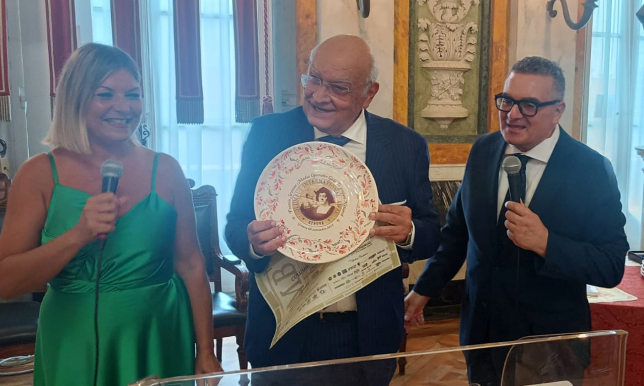 Tra i premiati del VII Columbus International Award di Genova il presidente del Gruppo Netweek Gianfranco Sciscione