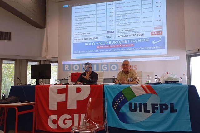 Da sx Riccardo Mantovan (FP CGIL) e Cristiano Maria Pavarin (UIL FPL)