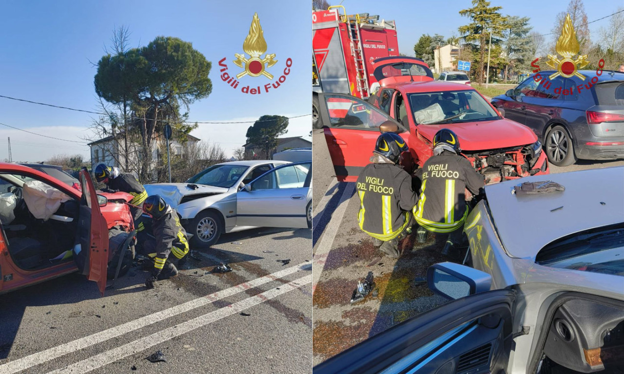 Tre auto si scontrano in viale Porta Adige a Rovigo: una ferita