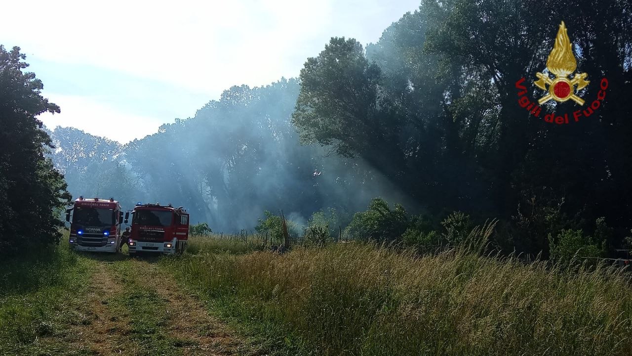 Incendio al Parco Langer di Rovigo: fiamme domate dopo una notte di interventi